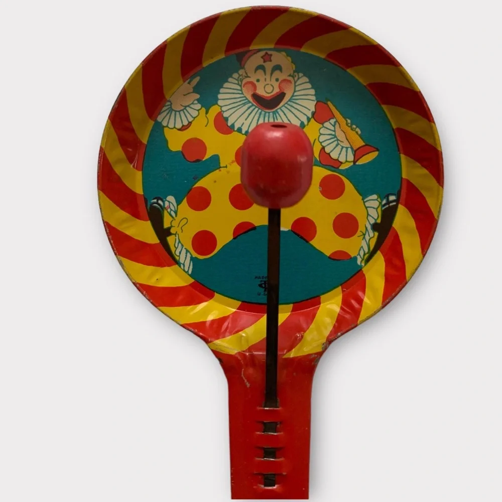 Vintage Tin Double Clapper Clown Noise Makers